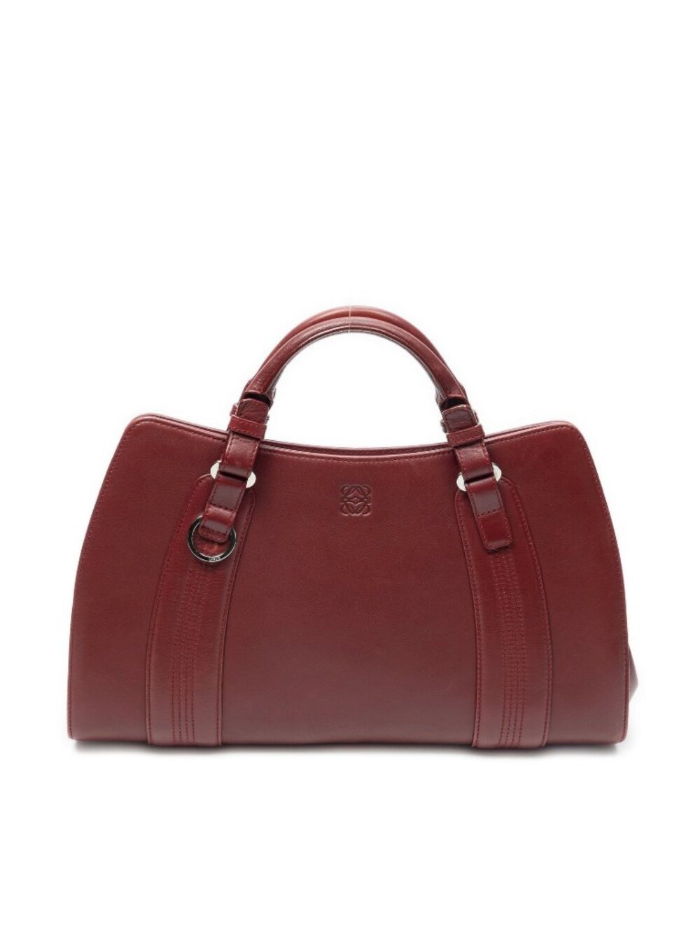 Loewe Vintage Anagram Horizontal Tote Bag Red Calfskin Leather